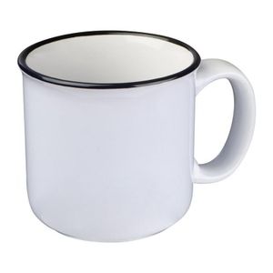 Ceramic cup with black rim