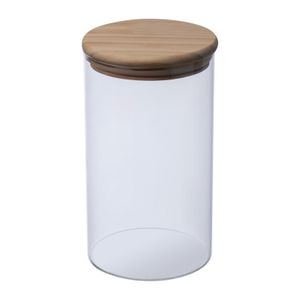 Borosilicate glass jar with pine wood lid, 1000 m