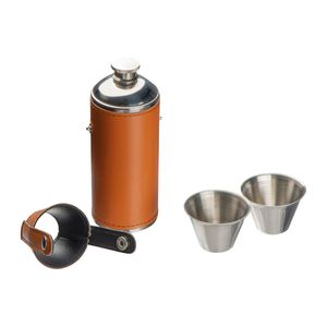 Stainless steel hip flask with 2 pins