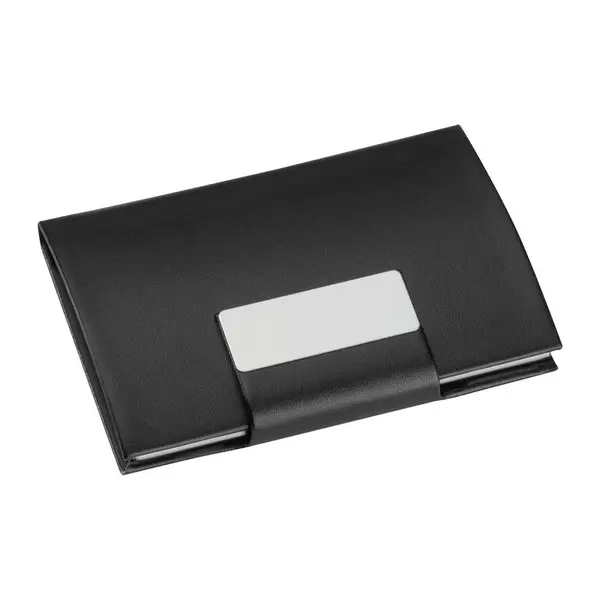 Business card holder with artificial leather cover