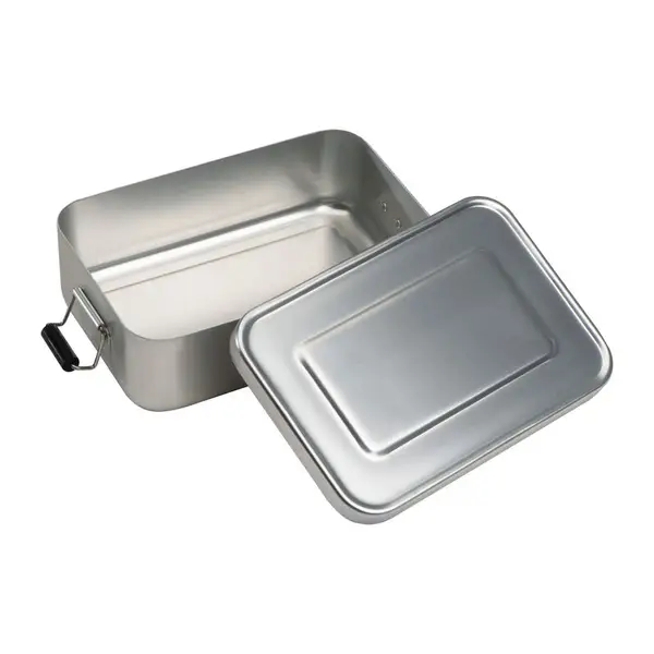 Aluminium lunch box with closure